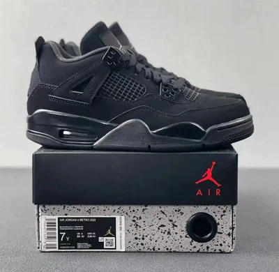 Zapatos de baloncesto Jordan 4 "Black Cat" retro de caña media para hombre talla US 7-12 Foto 1 de 4