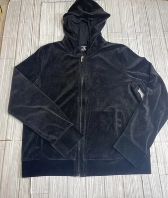 Jones New York Full Zip Hoodie Women’s Large Long Sleeve Black Soft - Image 1 of 4