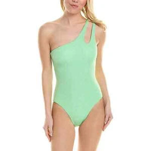 BECCA Glimmer Violet Costume da Bagno Unico Asimmetrico Metallizzato, Schiuma di Mare, M, L - Foto 1 di 4