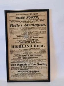 Georgian Playbill Flyer Theatre Royal Liverpool Nymph Of The Grotto 1829 - Picture 1 of 3