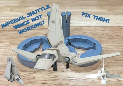 Vintage Star Wars Imperial Shuttle Wing Gear Repair Parts Reinforcement Kit Cover