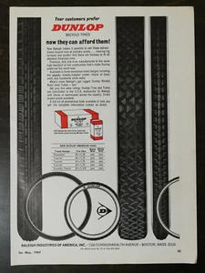 Vintage 1967 Dunlop Bicycle Tires Full Page Original Ad - Imagen 1 de 1