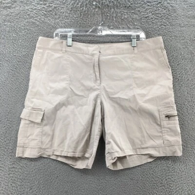 Pantalones Cortos JJill Chinos Carga Para Mujer 18 (Real 38x8) Beige Tiro Medio Elastizados Cremallera Mosca Foto 1 de 4