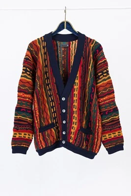 Coogi Vintage Multicolor Button Front Wool Cardigan, Men's Size L - Image 1 of 4