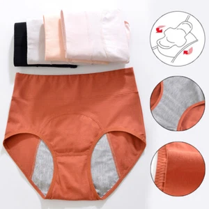 Menstrual Period Panties Leak Proof Underwear Women Cotton High Waist Underpants - Picture 1 of 17