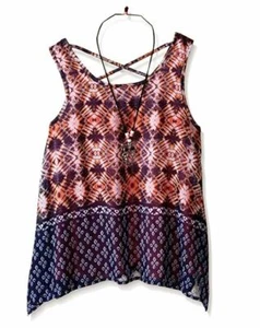 Beautees Girls' Big Shark Bite Tank Top with Necklace, Coral, Medium - Picture 1 of 1