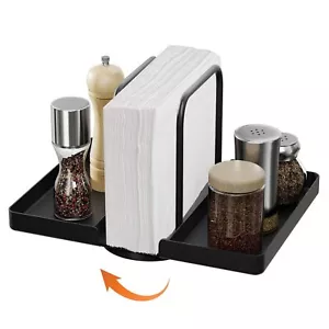 Napkin Holder for Table Rotating Standing Napkin Dispenser with Salt and Pepp... - Picture 1 of 7