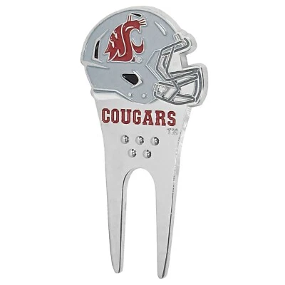 Washington State Cougars Metal Helmet Divot Tool with 1"Golf Ball Marker NCAA - Image 1 of 3