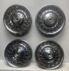 Set 1975-1985 Cadillac DeVille Seville Fleetwood 15" Wire Hubcap Wheel Cover - Picture 1 of 24
