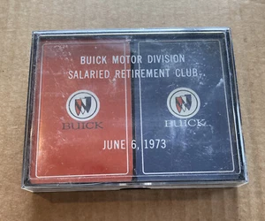 Vintage 70s Buick Salaried Retirement Club Playing Cards with Acrylic Case - Picture 1 of 4