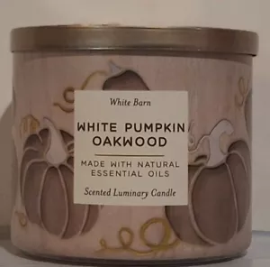 White Barn White Pumpkin Oakwood 3 Wick Scented Luminary Candle 14.5oz - Picture 1 of 1