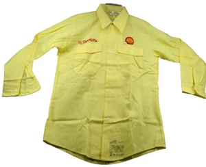 Unitog Button Up Hemd Größe 32 Herren Gelb Shell Mitarbeiter Personalisieren Hemd Neu ohne Etikett - Bild 1 von 9
