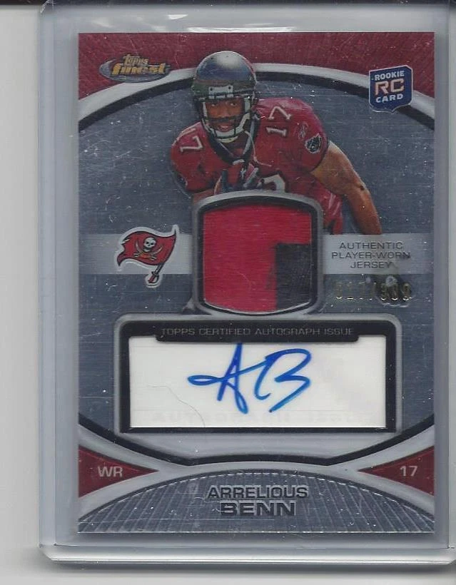 1/1 ARRELIOUS BENN 2010 FINEST RPA 2 CLR PATCH AUTO RC #D 17/300 HIS JERSEY #17! - Image 1 of 1
