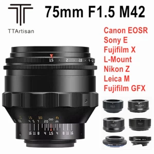 TTArtisan 75mm F1.5 Full Frame Swirly Bokeh Magic Lens for M42 Sony Canon Nikon  - Picture 1 of 20