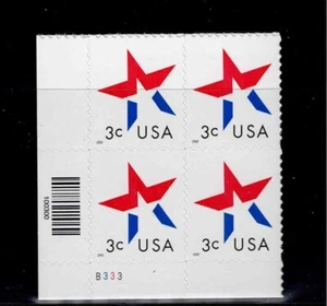 US Scott #3613, Plate Block #B333 2002 USA 3c VF MNH - Picture 1 of 1