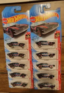 Hot Wheels '67 Camaro Black Blue Flame Kroger Exclusives Lot Of 10🔥 - Picture 1 of 2