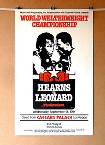 SUGAR RAY LEONARD vs. THOMAS HEARNS (1) Original CCTV Boxen Kampf Poster AUKT - Bild 1 von 9