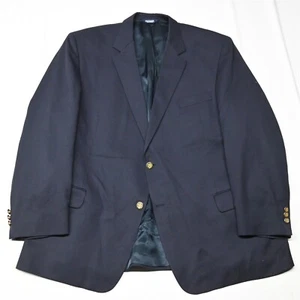 Botany 500 50R Navy Blue Gold Button 100% Worsted Wool Blazer Jacket Sport Coat - Picture 1 of 12