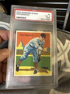 1934 Diamond Stars Tom Bridges #5 PSA 5 (MK) (looks like 8) 50.5 WAR 2xWSC Tiger