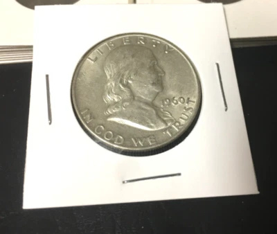 1960-D Franklin Half Dollar 90% Silver Half Dollar 1960 D Inv#182 Very Nice Coin - Image 1 of 3