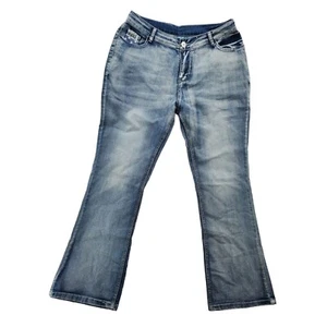 Cowgirl Tuff Co Jeans Women's Denim 5-Pocket Boot-Cut Leg Flag Blue XL - Picture 1 of 8