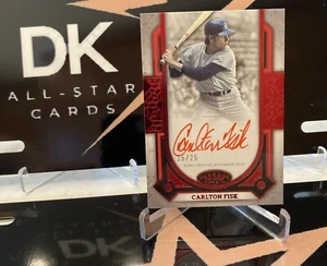 CARLTON FISK AUTO 2024 TOPPS TIER ONE AUTOGRAPH 25 rare RED INK prime performers - Picture 1 of 3