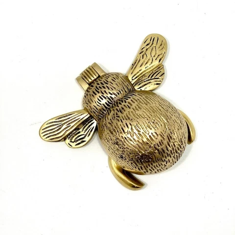 Solid Brass Bumble Bee Door Knocker Antique Vintage Country Style Shiny Bumble Cover
