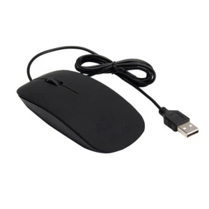 Ratón óptico USB con cable para PC computadora portátil rueda de desplazamiento ratones negros - Imagen 1 de 8