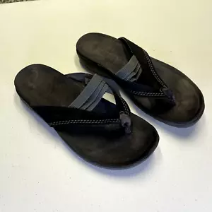 Merrell Sport Thong Sandals Womens Size 6 Black Leather Comfort Explorer Beach - Picture 1 of 5