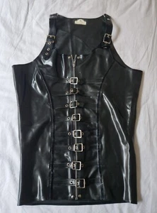 Large Mens buckle vest top Westward bound metallic pewter - Picture 1 of 6