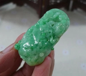 Cert'd Ciondolo Carpa di Loto Giada Giadeite Giallo Verde Naturale Tipo A 8580 - Foto 1 di 7