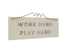 Hanging Work Hard Play Plaque Motivational Wall Present Wooden Sign Gift Idea - Picture 1 of 1