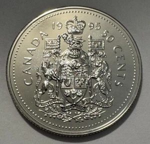 1995 Canadian 50 Cent Piece Proof-Like Coin. Uncirculated Beautiful & Shiny Coin - Picture 1 of 8