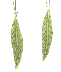 New Long Textured FEATHER Design Bronze-tone Drop Dangle Earrings 3" Long - Picture 1 of 3