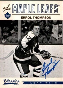 Errol Thompson Signed Autographed 12/13 Panini Classics card Toronto Maple Leafs