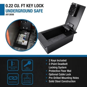 Barska AX12656 Steel Plate Underground Hidden Floor Safe Box Gun Money Jewelry - Picture 1 of 10