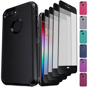 For iPhone 7/7+/7 Plus Protective Case Hybrid Rugged Cover / Screen Protector - Picture 1 of 55