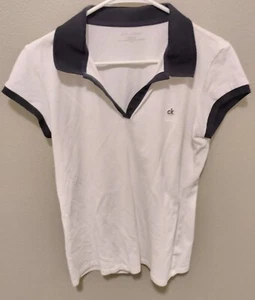 Calvin Klein White & Black Womens Activewear Top(Size Large) - Picture 1 of 4