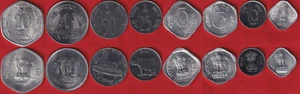 India set of 8 coins: 1 paisa - 1 rupee 1971-2002 UNC - Picture 1 of 1