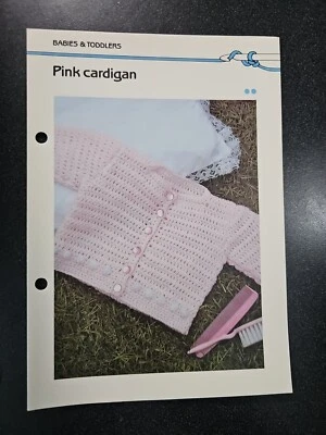 Marshall Cavendish Pink Cardigan Crochet Pattern - Image 1 of 3