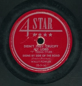 78tk-hillbilly/sacred-4STAR-EP 2s-3-(T.Texas Tyler/Wally Fowler-(4 songs) - Picture 1 of 2