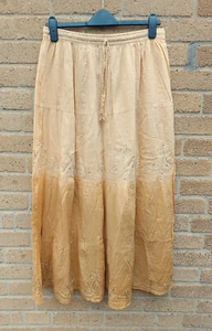 H Samuel Hugo Womens Cotton Embroidered Honey Hippie Hobo Long Skirt Size 14/16 - Picture 1 of 16