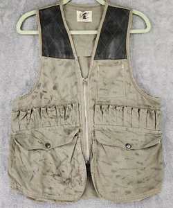 Black Sheep Vest Mens Small Green Distressed Hunting Cargo Full Zip Vintage - Picture 1 of 10