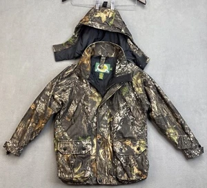 Cabelas Jacket Youth Medium Brown Camouflage Hooded Full Zip Insulted Parka - Picture 1 of 18