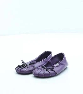 Baby Boutique Girls Purple Leather Ballet Flat UK 6-12 Months - Picture 1 of 12