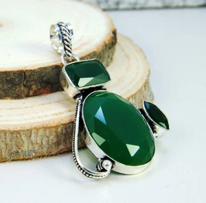 Damenanhänger charismatische Anhänger Edelstein Smaragd Sterling Silber 925 - Bild 1 von 2