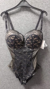 Initamates Black Bodysuit UK 36E LN057 HH 11 - Picture 1 of 5