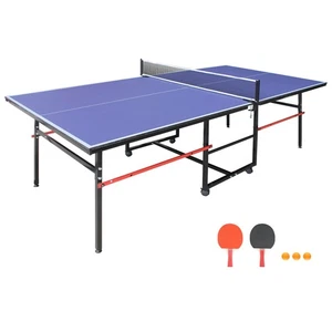 Offizielle Größe Outdoor Indoor Tennis Tischtennisplatte 2 Paddel Bälle schwarz gelb - Bild 1 von 10