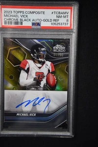 2023 TOPPS COMPOSITE #TCBAMV, CHROME BLACK AUTO-FOLD REF, MICHAEL VICK NM-MT /50 - Picture 1 of 2