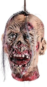 Accesorios de Halloween cabeza cortada colgante aterrador tamaño real látex sangriento cabeza zombi - Imagen 1 de 5